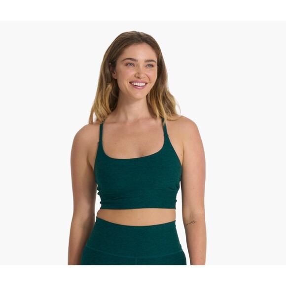 Vuori Long Line Elevation Bra Green Jade Heather Small - Picture 2 of 6